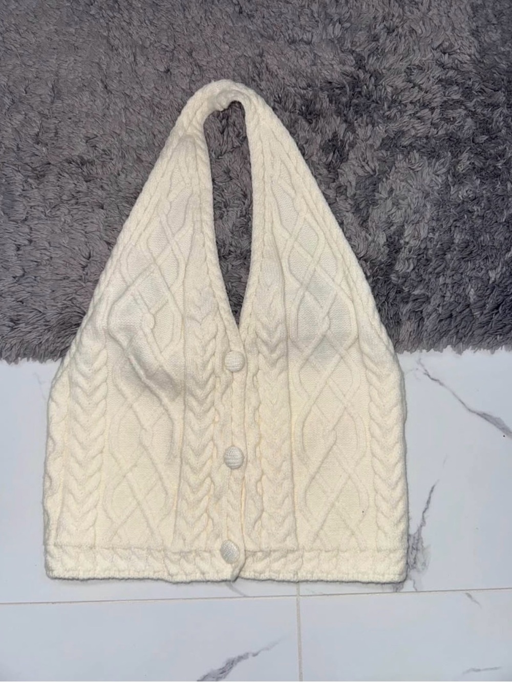 Cream Sweater Halter Top!